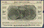 Everything Bicycles - : 1899 Catalogue Page from Victor Mfg Co of Chicago, Ill. Specifications printed on reverse side.: Catalogs-Antique, Bicycle Mfgrs.