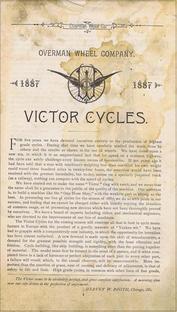 Everything Bicycles - : 1887 VICTOR CYCLES produced by Overman Wheel Co of Chicopee, Mass (Original catalogue, not a reprint): Catalogs-Antique, Bicycle Mfgrs.