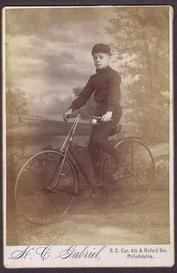 Everything Bicycles - : c.1897 YOUNG MAN ON LADY`S SAFETY-H.C.Gabriel Studio, Philadelphia, PA: Photographs-Antique Collectables (tin, glass, paper)