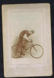 Everything Bicycles - : c.1892 GENT ON RACING SAFETY-My Cousin Wile Keik (bent way over, toeclips but no straps): Photographs-Antique Collectables (tin, glass, paper)