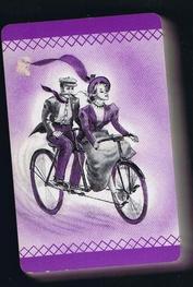 Everything Bicycles - : Couple on a Lady`s Front Tandem, notice the Captain`s cranks are on the front hub (Purple color-Barclay<strong>)</strong: Cards-Playing (playing cards with bicycle designs)