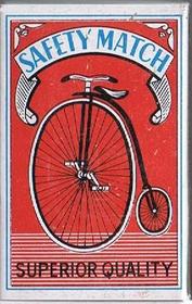 Everything Bicycles - : SAFETY MATCH High Wheel Bicycle illustrated, Small Box of Stick Matches: Matches