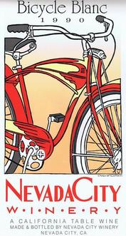 Everything Bicycles - : Nevada City Winery 1990 Bicycle Blanc Poster (see the picture gallery): Posters