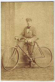 Everything Bicycles - : c.1903 Gent Standing Adjacent to a Bike (notice the bell on the underside of the handlebar): Photographs-Antique Collectables (tin, glass, paper)