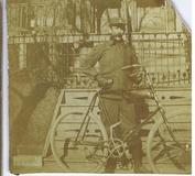 Everything Bicycles - : c.1903 Gent Standing Beside Bike (Notice something attached to the Seat Tube above the chainring): Photographs-Antique Collectables (tin, glass, paper)