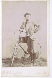 Everything Bicycles - : c.1903 Gent Leaning his Elbow on Handlebar Roll-Pack of Bike: Photographs-Antique Collectables (tin, glass, paper)