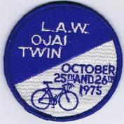 Everything Bicycles - : Ojai Twin (Century), 1975 October 25 and 26-L.A.W.: Patches & Emblems, Embroidered (for iron & sew on)