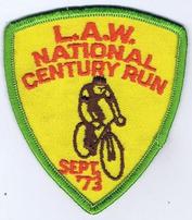 Everything Bicycles - : National Centuy Run 1973, September-L.A.W.: Patches & Emblems, Embroidered (for iron & sew on)