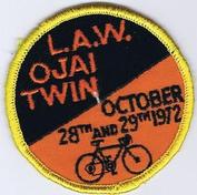 Everything Bicycles - : Ojai Twin Century, 1972 October 28 and 29-L.A.W.: Patches & Emblems, Embroidered (for iron & sew on)