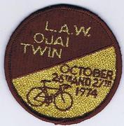Everything Bicycles - : Ojai Twin Century, 1974 October 26 and 27-L.A.W.: Patches & Emblems, Embroidered (for iron & sew on)
