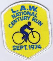 Everything Bicycles - : National Centuy Run 1974, September-L.A.W.: Patches & Emblems, Embroidered (for iron & sew on)