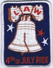 Everything Bicycles - : 4th of July�Ride�1976-L.A.W.: Patches & Emblems, Embroidered (for iron & sew on)