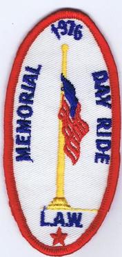 Everything Bicycles - : memorial Day Ride&nbsp;1976-L.A.W.: Patches & Emblems, Embroidered (for iron & sew on)