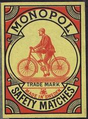 Everything Bicycles - : SAFETY MATCH Label from Sweden, MONOPOL Brand, Safety: Matches
