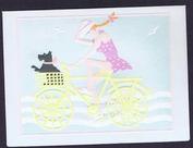 Everything Bicycles - : Friendship-Yellow Bike with Dog in Basket: Greeting Cards-Contemporary