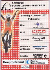 Everything Bicycles - : 2007 January Radquer Schweizermeisterschaft Steinmaur (Race Program): Programs, Posters, Adverts & Memorabilia for Racing & Touring Events