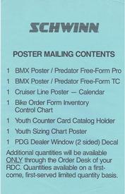 Everything Bicycles - : Schwinn POSTER MAILING CONTENTS Memo: Posters