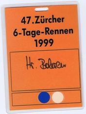 Everything Bicycles - : 1999 ZURICH 6-DAY Entrance Badge: Programs, Posters, Adverts & Memorabilia for Racing & Touring Events