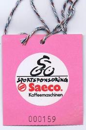 Everything Bicycles - : 2001 Saeco Entry Badge #159: Programs, Posters, Adverts & Memorabilia for Racing & Touring Events