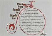 Everything Bicycles - : McDonald`s RULES FROM RONALD FOR BICYCLE FUN poster: Posters