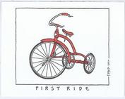 Everything Bicycles - : <em><strong>First Ride</strong></em>, Blank Note Card with Envelope: Stationary (Letterheads, Writing Paper, Note-greeting-cards, etc.)