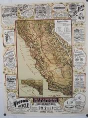 Everything Bicycles - : MAP OF CALIFORNIA ROADS FOR BICYCLES 1896: Posters